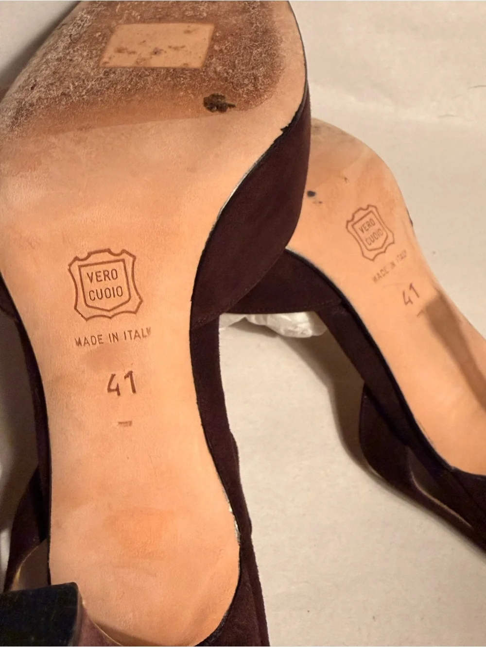 Manolo Blahnik Brown Leather & Suede Slingback Heels | EU 41 / US 10–10.5